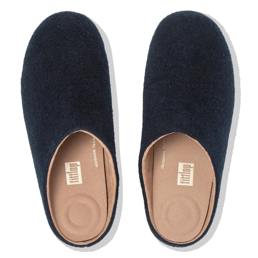 Fitflop Womens Slippers - Chrissie Felt - Navy - 180-YZNXKE